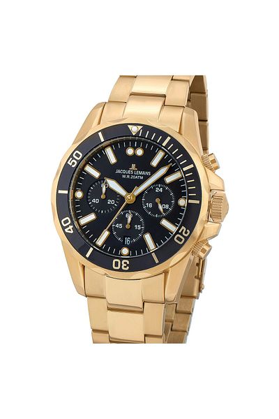 Jacques Lemans Ανδρικό Ρολόι Jacques Lemans 1-2091J, Quartz, 44mm, 20ATM