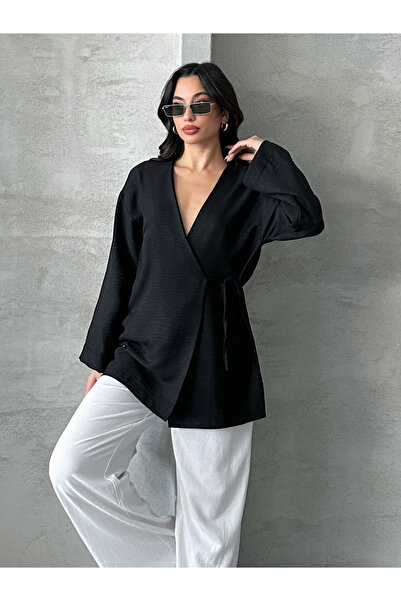 MD trend Women's V-Neck Tie-Up Kimono