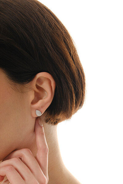 jingle bells Doğal Ay Taşı Damla Taşlı 925 Ayar Gümüş Küpe Rodyum