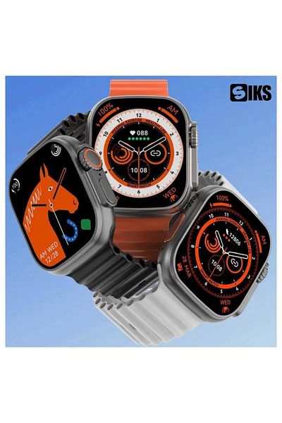 SIKS SmartCall Ultra S9 Smartwatch, FULL VIEW, Bluetooth Call, Monitoring