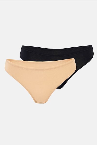 Dagi Black-Tan 2-Piece Single Jersey Brief Panties