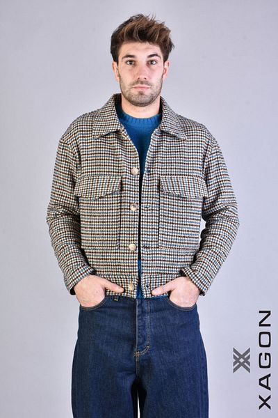 EXAGON JACĂ CASUALĂ HOUNDSTOOTH - XAGON - ALBASTRU, M