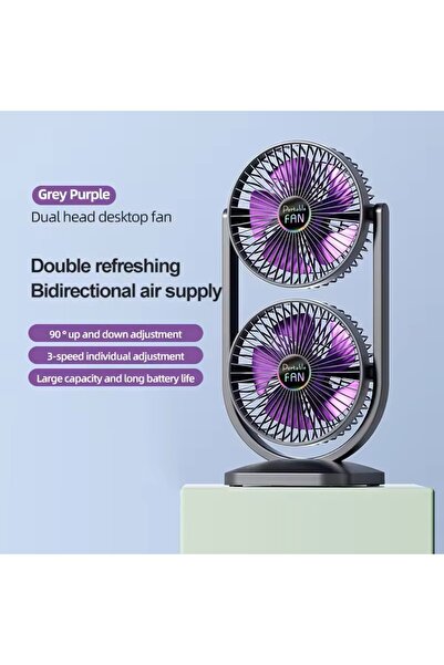 MEGAMUS 2'si 1 Arada Çift Başlı Fan İç ve Dış Mekan için İdeal Ayrı Yukarı Aşağı Kontrol, Çift Yönlü Soğutma