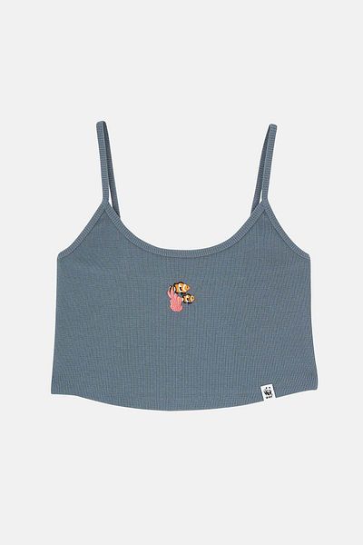 WWF Market Clown Fish Ribbed Strap Undershirt - Smoked