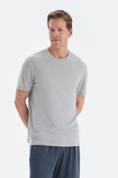 Dagi Ice Blue Short Sleeve Crew Neck T-Shirt