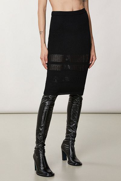 Patrizia Pepe FUSTĂ MIDI TRICOTATĂ - PATRIZIA PEPE - NEGRU, M