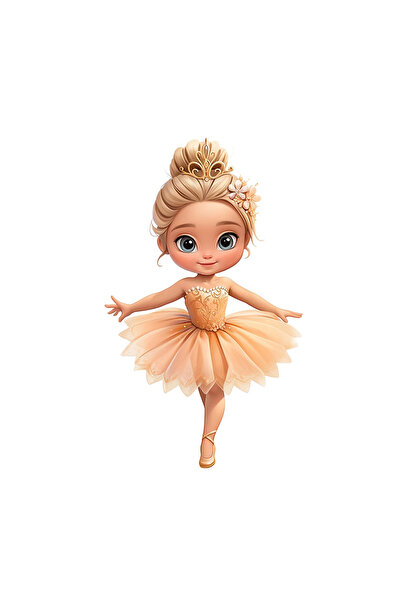 INOVATIX Set de 8 piese, autocolant Balerină cu rochie galbenă, INOVATIX®. 6 cm