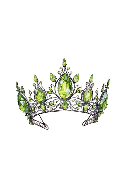 INOVATIX Set de 8 autocolante, coroană de peridot August, INOVATIX®. 6 cm