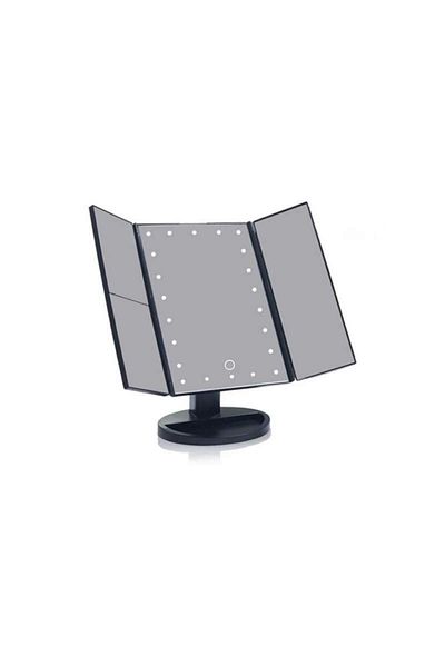 SIKS ® black make-up mirror, x2, x3 magnification, 180 rotation, battery operated, black