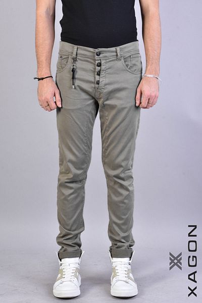 EXAGON TENCEL STRETCH PANTS - XAGON - GRAY, 48