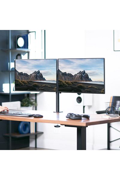COOYA حامل شاشة مزدوج، لشاشتين LCD LED، مناسب للمكتب والمنزل