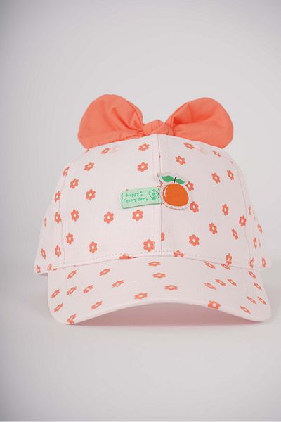 MİNİKO KİDS Kitty Baby Girl 1-3 Years Bow Model Flower Hat