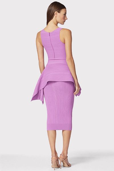 Herve Leger FUSTĂ CREOAN CU NERVURI VARIEGATE - HERVE LEGER - ROZ, S