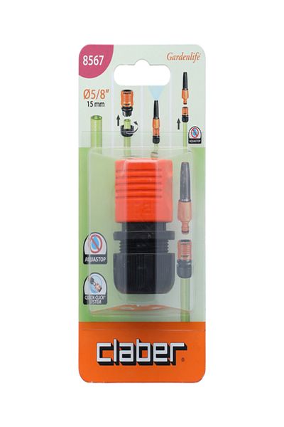 CLABER 5/8inch Aqua Stop Card Hose Coupling