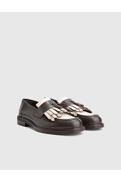 İLVİ Broume Genuine Leather Brown Men's Classic Shoes