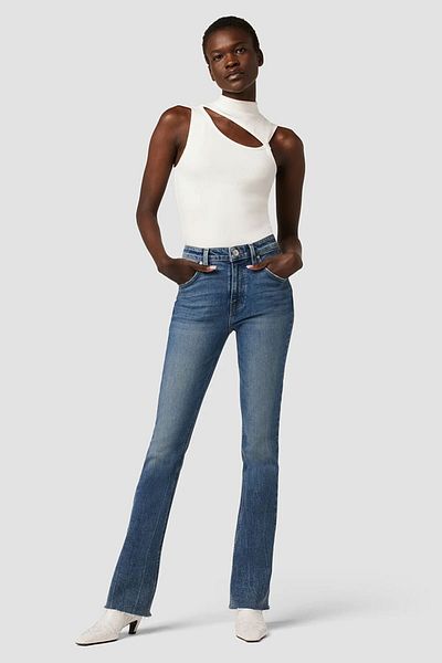 Hudson BARBARA HIGH-RISE BABY BOOT JEANS (CROP) - HUDSON - BLUE, 33