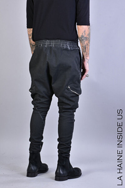 La Haine Inside Us SKINNY GABARDINA COTTON STRETCH VINTAGE PANTS - LA HAINE INSIDE US - BLACK, S