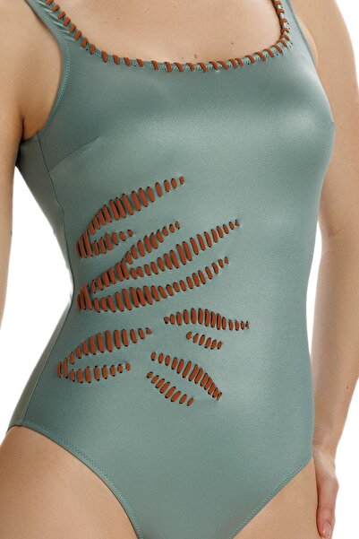 ZEKİ Zeki Yaprak Desenli Mayo