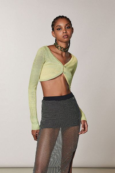 Patrizia Pepe CROP CARDIGAN - PATRIZIA PEPE - YELLOW, M