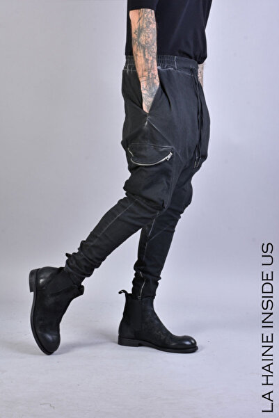 La Haine Inside Us SKINNY GABARDINA COTTON STRETCH VINTAGE PANTS - LA HAINE INSIDE US - BLACK, S