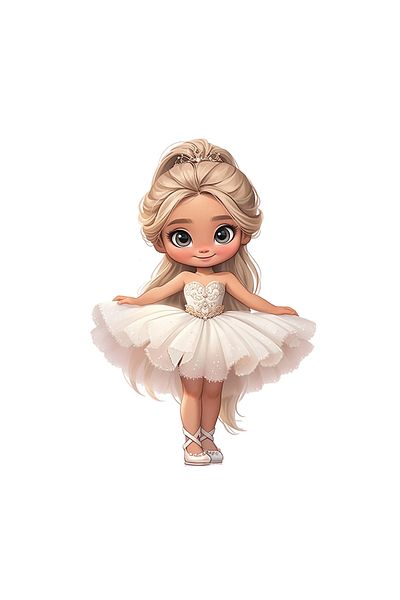 INOVATIX Set de 8 piese, autocolant Prințesa Balerina, INOVATIX®. 6 cm