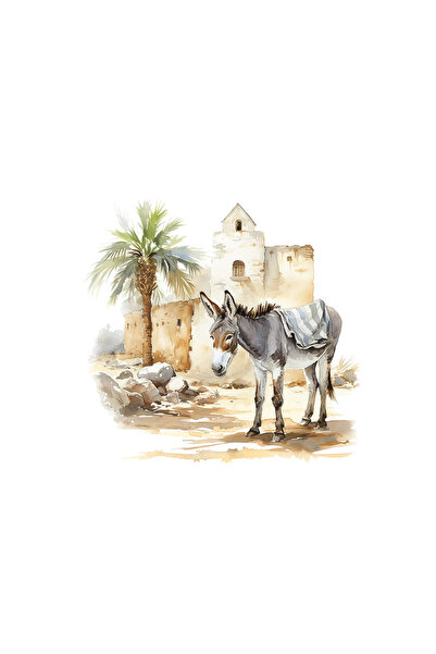 INOVATIX Set de 8 bucăți, autocolant cu măgarul lui Isus, INOVATIX®. 6 cm