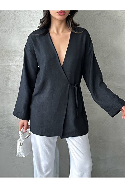 MD trend Women's V-Neck Tie-Up Kimono