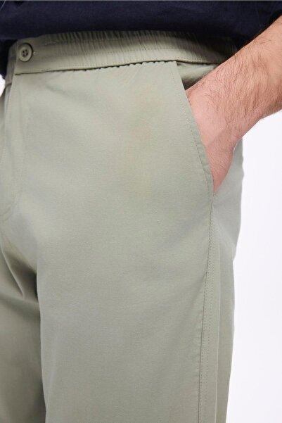 Haşema Green Men's Jogger Pants with Elastic Waist and Cuffs 4023