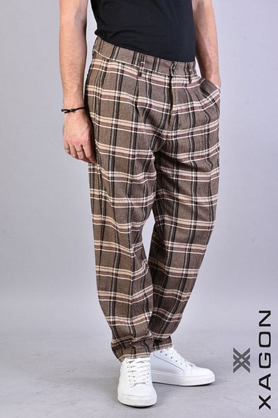 EXAGON WIDE FIT PANTS - XAGON - BROWN, 50