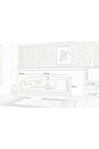 Vivense ELİPS MİNDERLİ FERFORJE SEDİR, SİYAH, GM 400