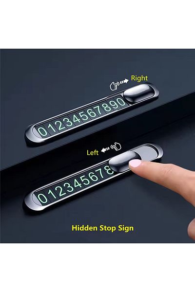 Deppo Trend In-Car Phone Number Counter Vehicle Parking Phone Premium Metallic over the Dashboard Bottom with Adhesive