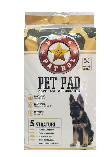 Dog Patrol Absorbent Mats, Dog Patrol 60x90, 10 pcs/pack