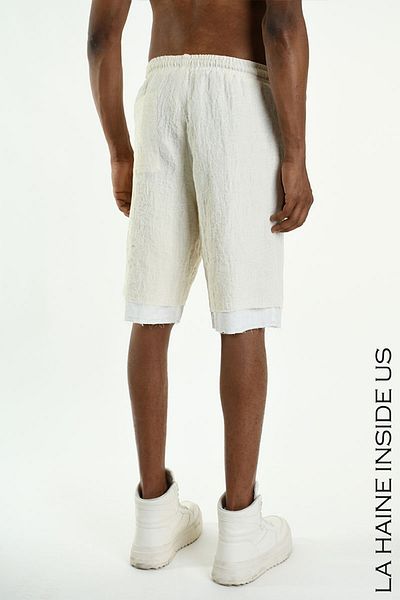 La Haine Inside Us BERMUDA SHORTS WITH ELASTIC WAIST - LA HAINE INSIDE US - S, CREAM