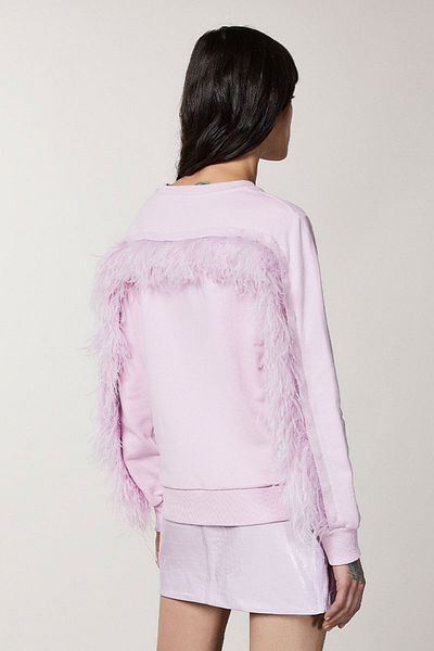 Patrizia Pepe FEATHER HOODIE - PATRIZIA PEPE - PINK, L