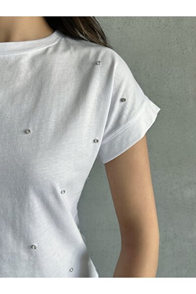 MD trend Γυναικείο μπλουζάκι με λαιμόκοψη με χαμηλό μανίκι