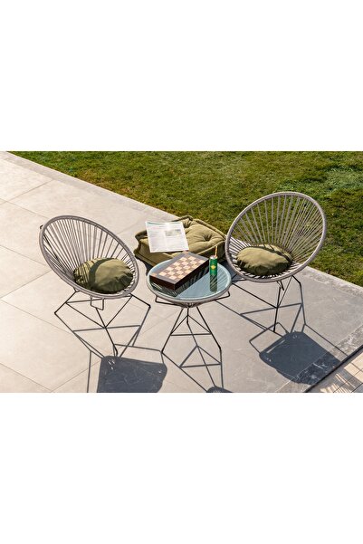 Vivense CORTO İP ÖRGÜ ÇAY SETİ, GRİ