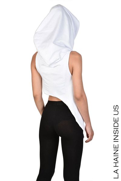 La Haine Inside Us ASYMMETRIC LADIES' VEST RIVIERA - LA HAINE INSIDE US - WHITE, M