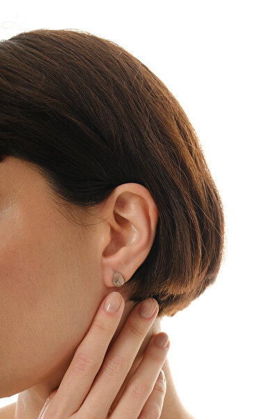 jingle bells Doğal Rutil Kuvars Damla Taşlı 925 Ayar Gümüş Küpe Rodyum