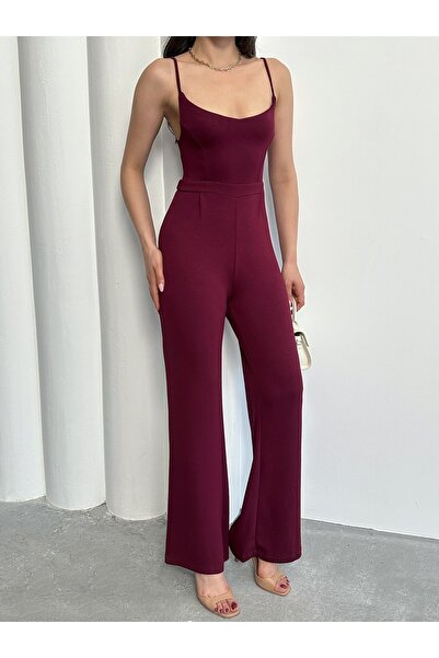 MD trend Women's Strap Back Zipper Jumpsuit