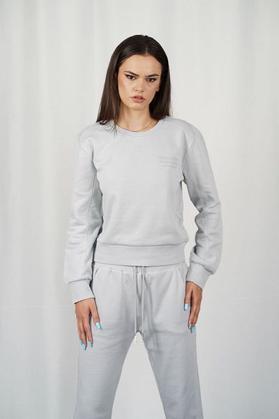 Patrizia Pepe CROP LOGO SWEATSHIRT - PATRIZIA PEPE - GRAY, L
