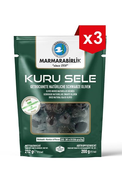 MarmaraBirlik Olives Kuru Sele 3xs 200 G X3pcs