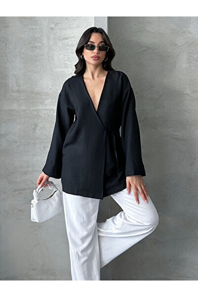 MD trend Women's V-Neck Tie-Up Kimono