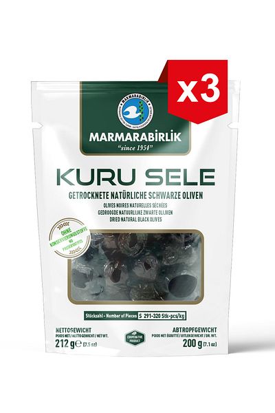 MarmaraBirlik Kuru Sele S Olives, 200 G X3pcs