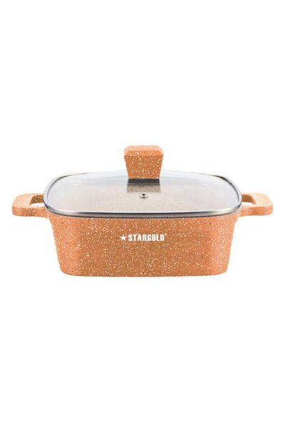 Generic Stargold 10-piece Nonstick Granite Cookware Set – Square Pot Set With Durable Non-stick Coating