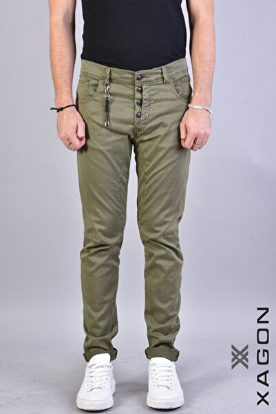 EXAGON PANTALONI ELASTICI DIN TENCEL - XAGON - VERDE, 48