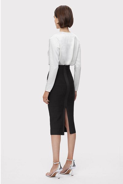 Herve Leger FUSTĂ CREOAN ICON BANDAGE - HERVE LEGER - ALB, S