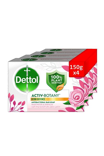Dettol Activ-Botany Anti-Bacterial Bar Soap Rosewater & Hibiscus Scent Value Pack