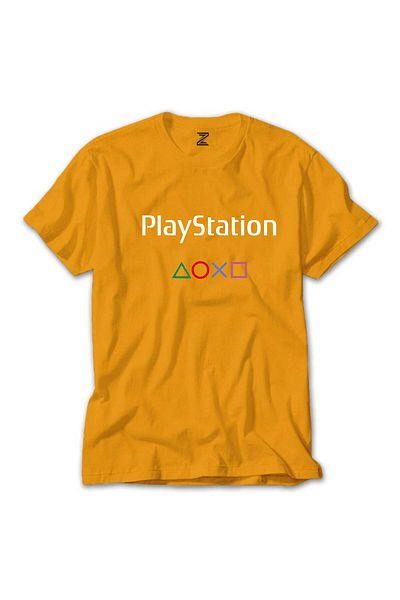 Z zepplin Κίτρινο μπλουζάκι Playstation Text Console