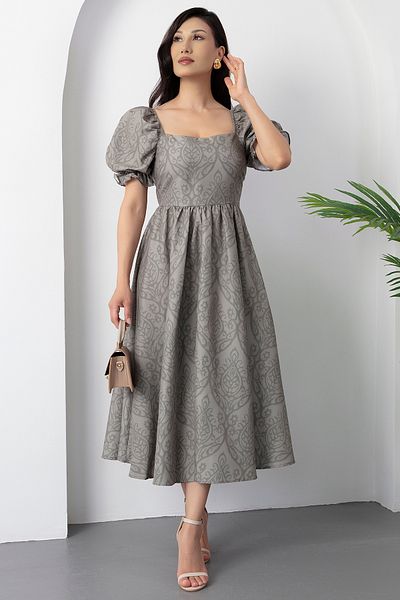 PULLIMM Φόρεμα Poplin με τετράγωνο γιακά 3161