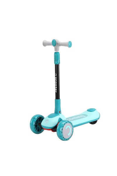 OEM Scooter with seat, LED wheels and height-adjustable handlebar, green
